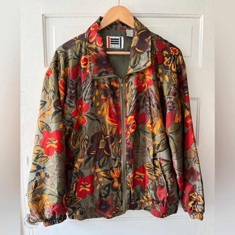 EVR Silk Floral Bomber Jacket
